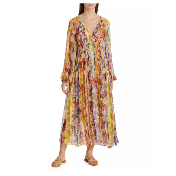 Zimmermann Wonderland Floral Midi Dress, Brand size: 2, US Size: 6-8 - Picture 2 of 13